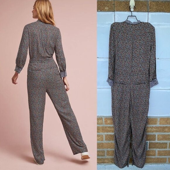 ett:twa Anthropologie Christene Silken Jumpsuit 0 - Picture 3 of 16